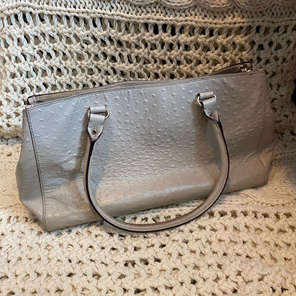 Kate Spade Bristol Drive Loden Embossed Ostrich Soft Taupe Leather Bag - Picture 2 of 16